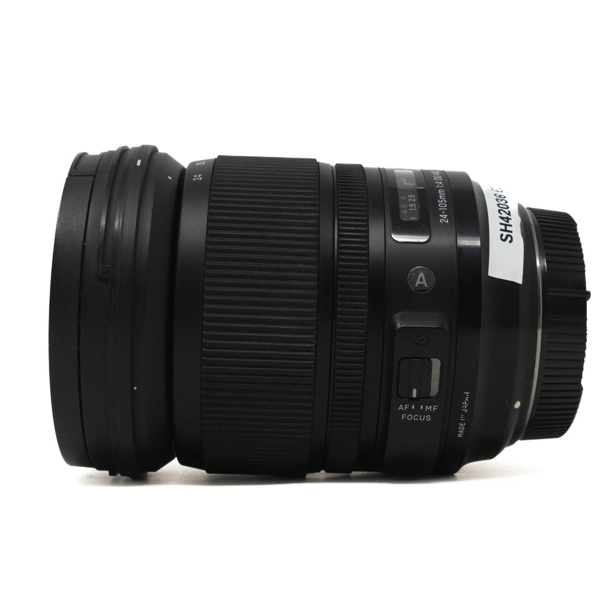 Used Sigma 24-105mm F4 DG ART Lens for Sony E - Side angle 