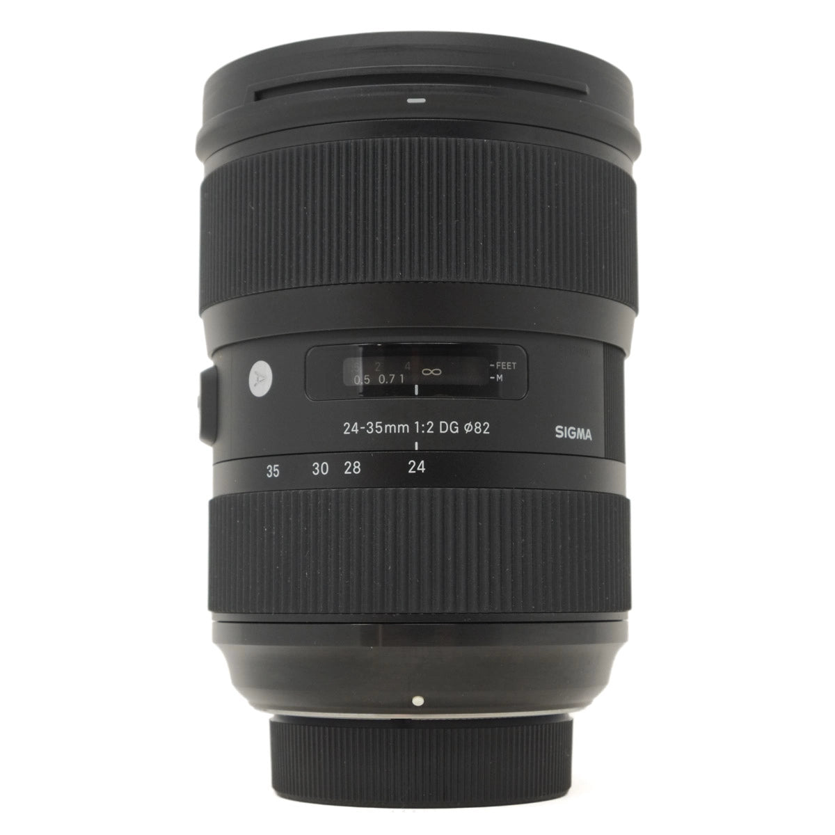 Sigma camera lens on a white background