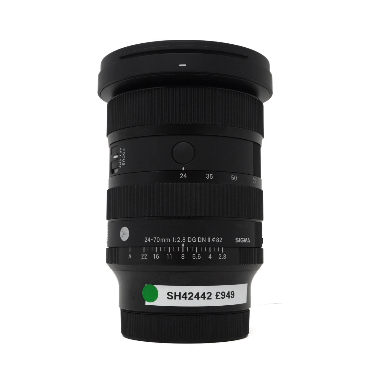 Used Sigma 24-70mm F2.8 DG DN ART II Lens for L Mount - Front angle 