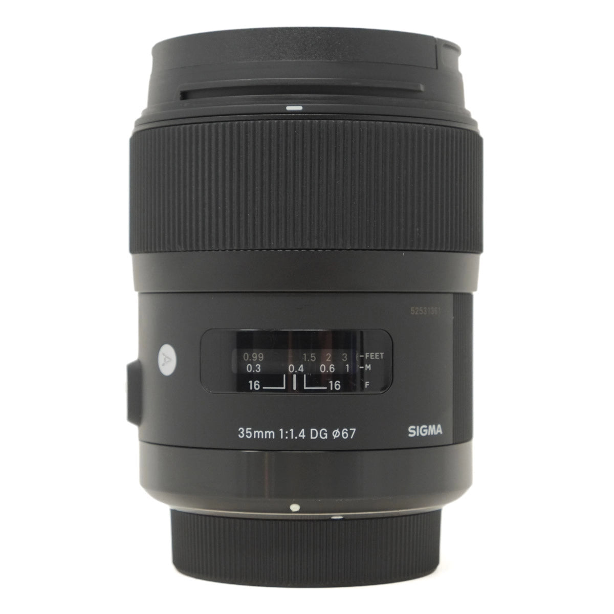 Sigma camera lens on a white background