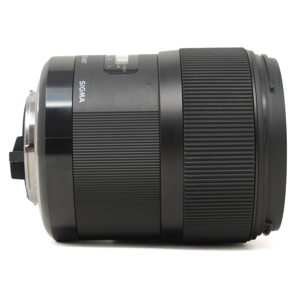 Sigma camera lens on a white background