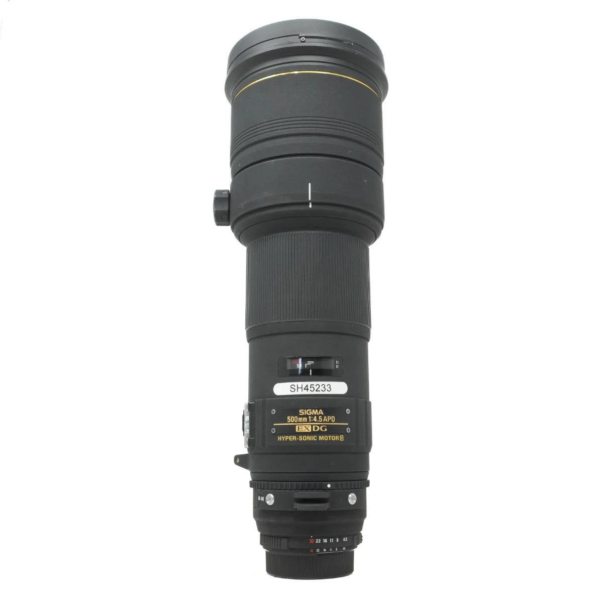 Used Sigma 500mm F4.5 APO EX DG HSM Lens in Nikon F Mount - front angle 