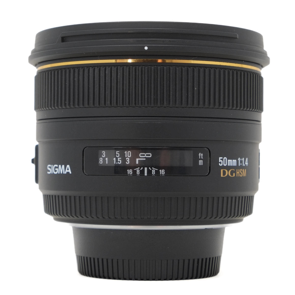 Sigma camera lens on a white background