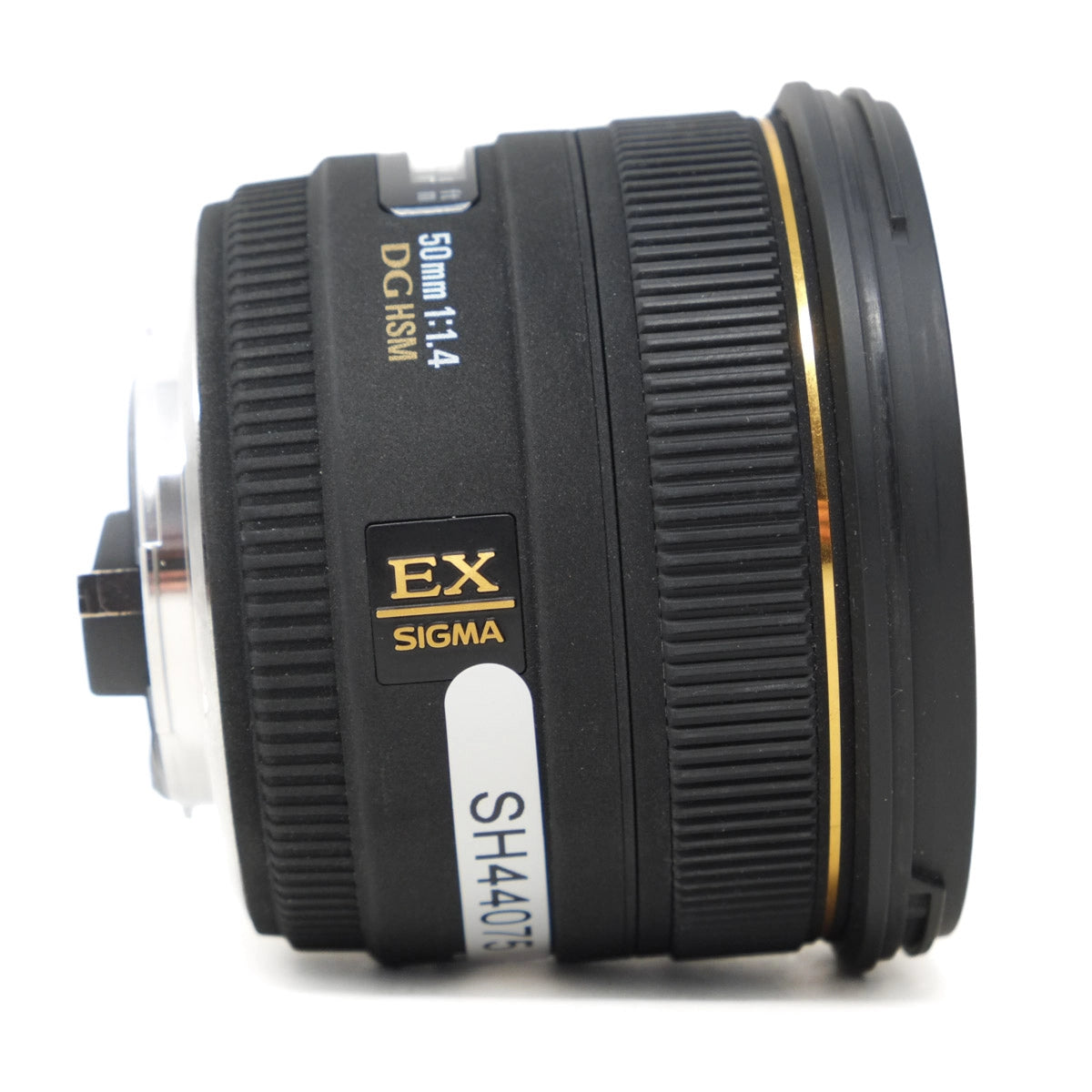 Sigma camera lens on a white background