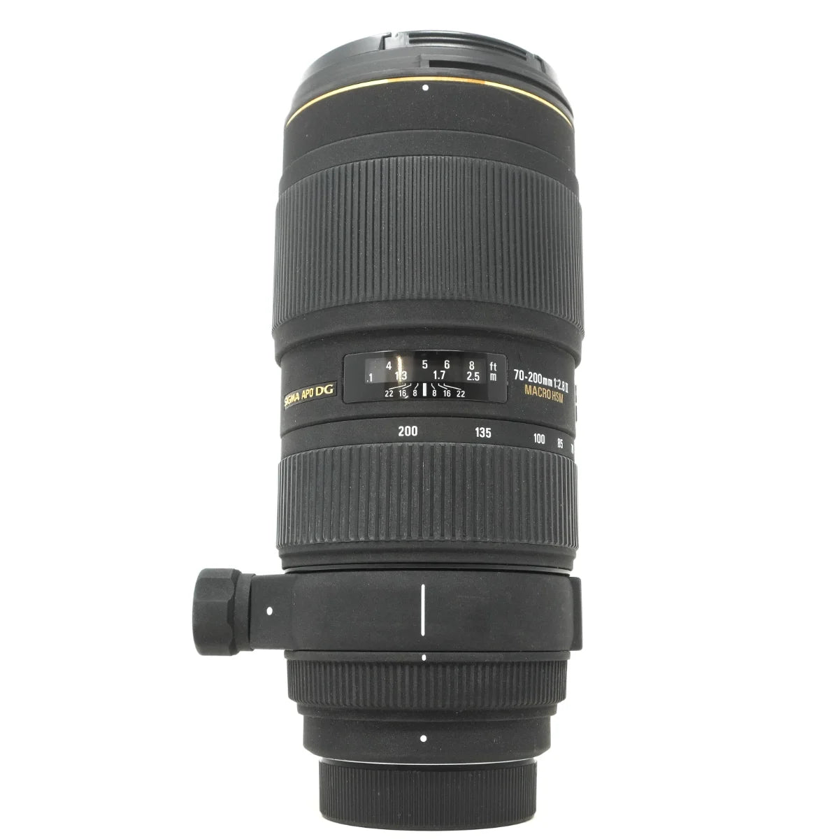 Used Sigma 70-200m f2.8 Mark II macro HSM lens In Nikon F Mount - front angle 