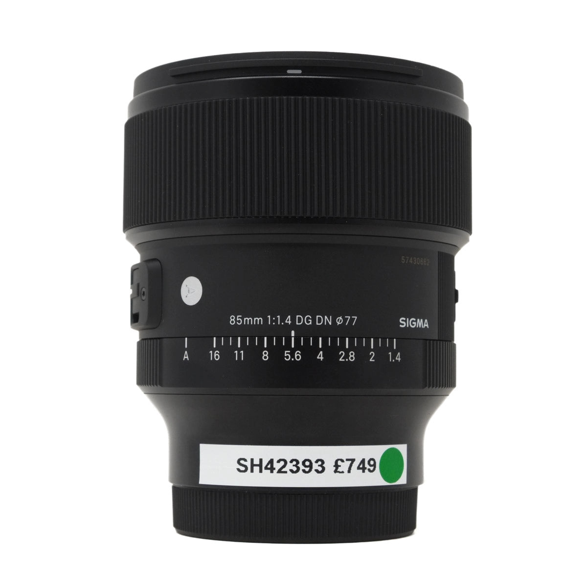 Used Sigma 85mm F1.4 DG DN ART Lens for Sony E Mount - Front angle 