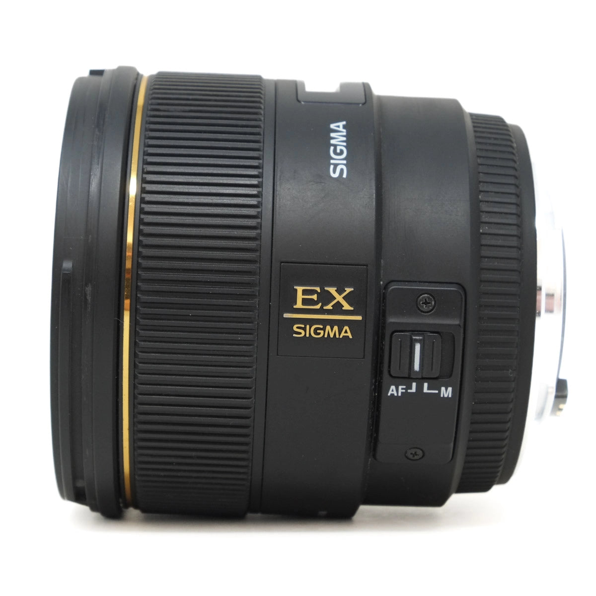 Sigma camera lens on a white background