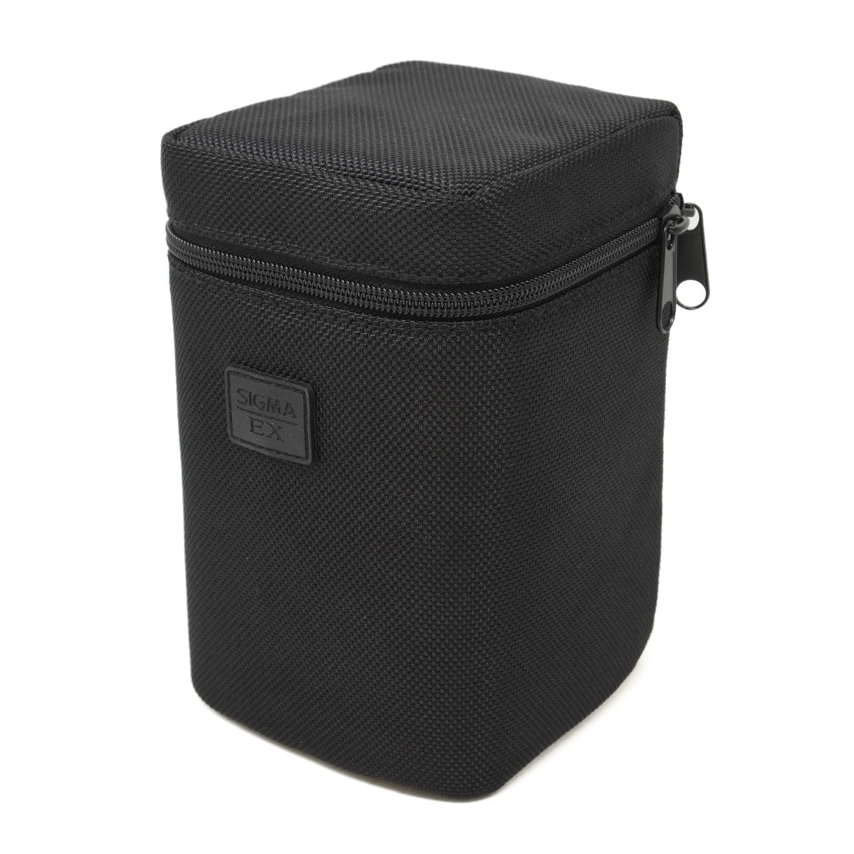 Black rectangular pouch with zipper on a white background