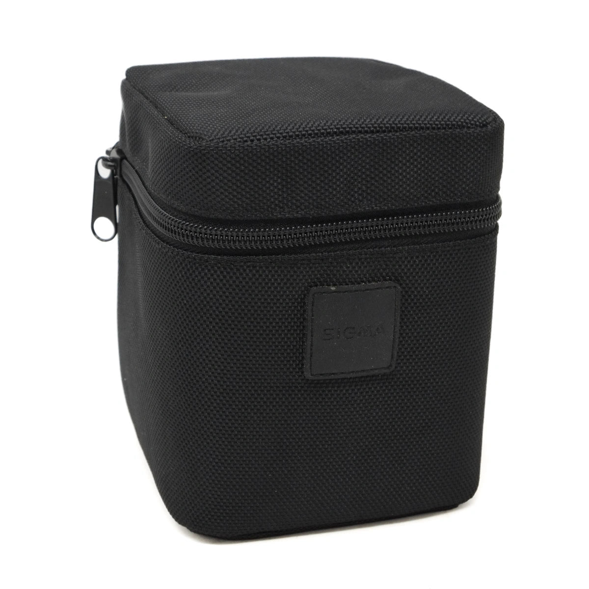 Black camera case with a visible brand logo on a white background