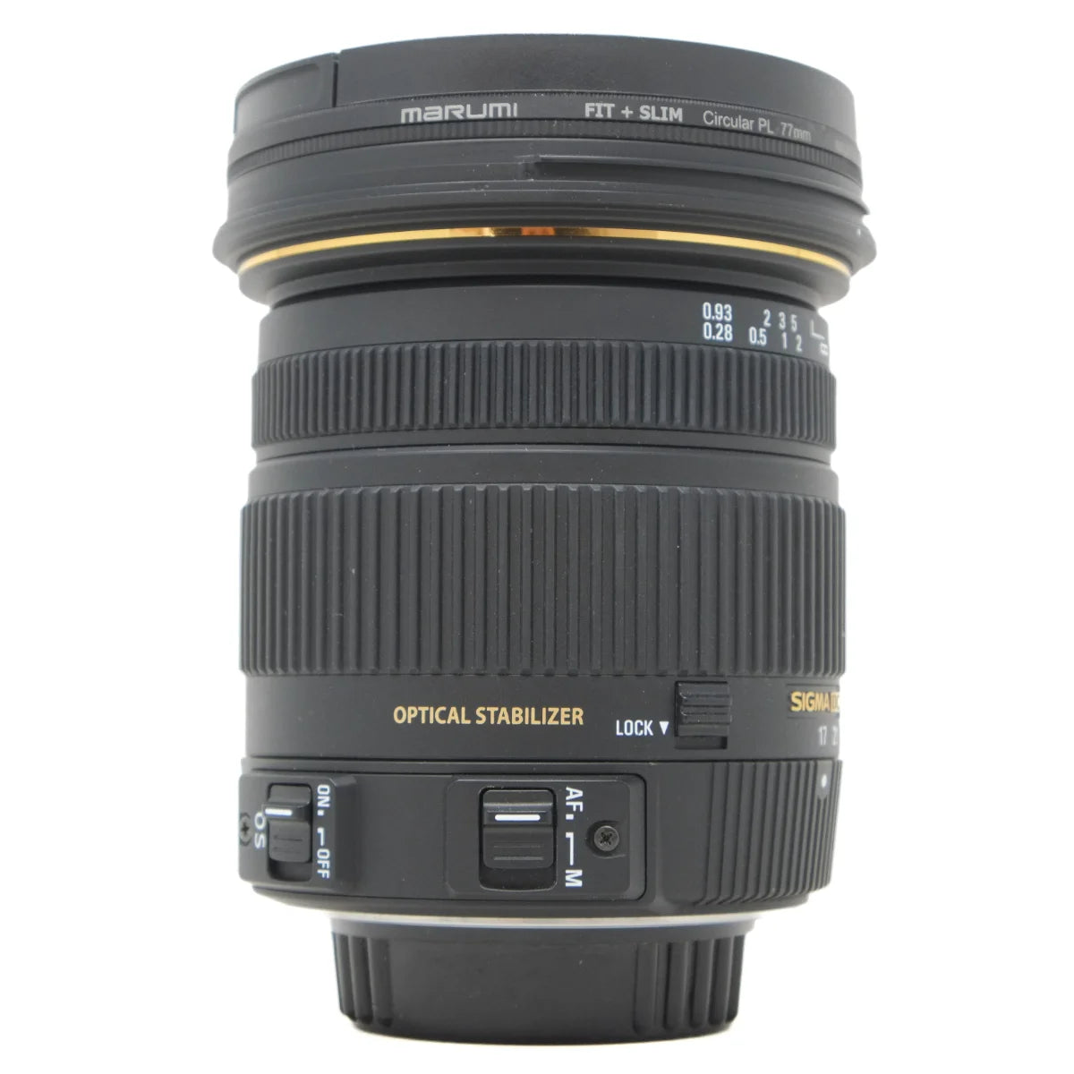 Used Sigma DC 17-50mm F2.8EX HSM OS Lens in Nikon F Mount - side angle 