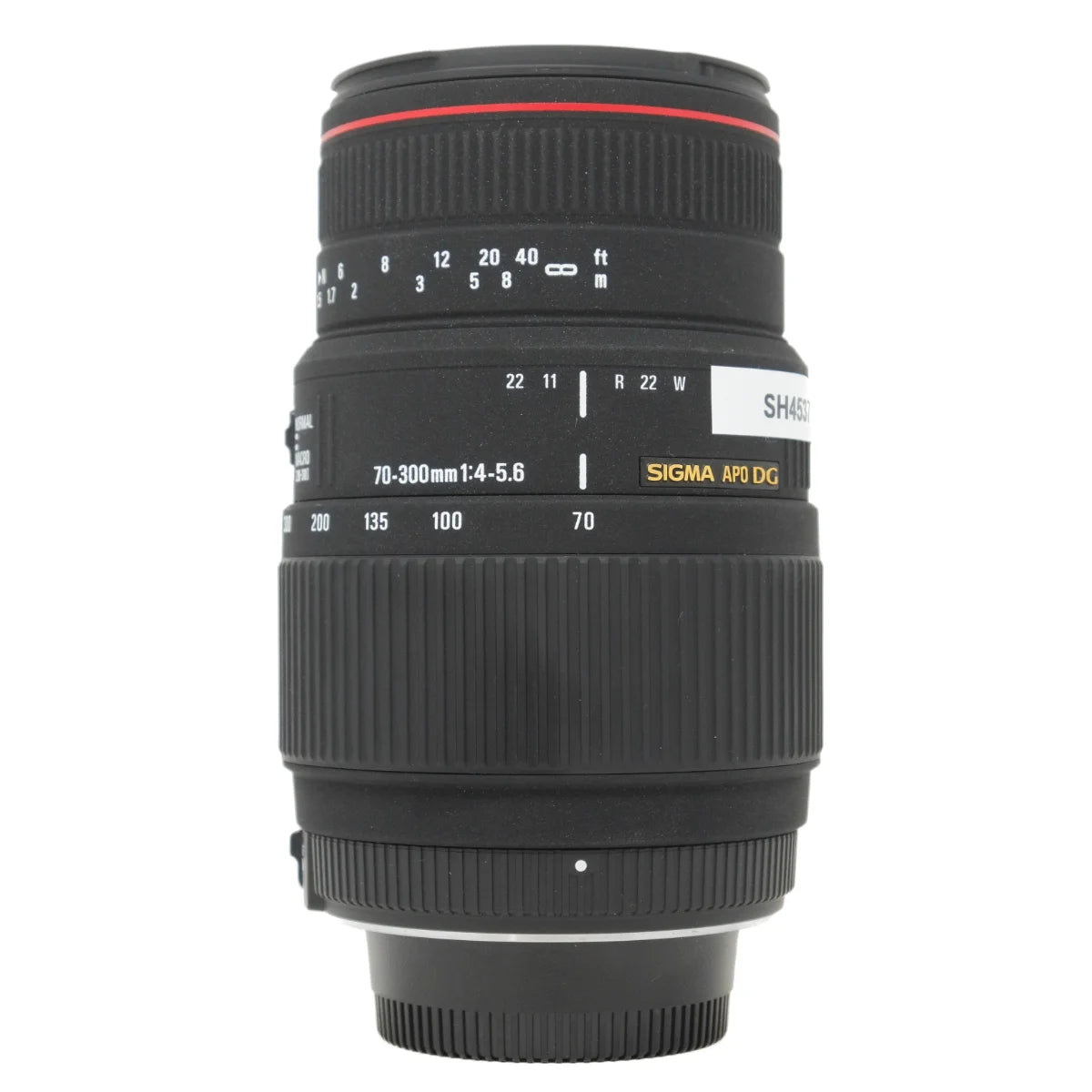 Used Sigma DG 70-300mm F4-5.6 APO DG HSM lens in Nikon F mount - front angle 