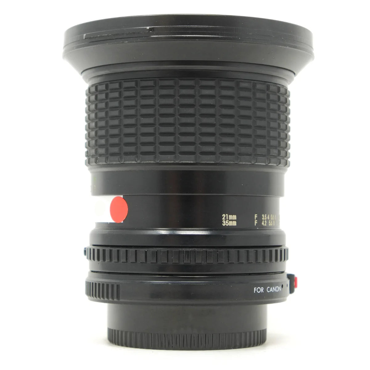 Used Sigma Zoom II 21-35mm F3.5-4.2 RARE lens in Canon FD fit - side angle 