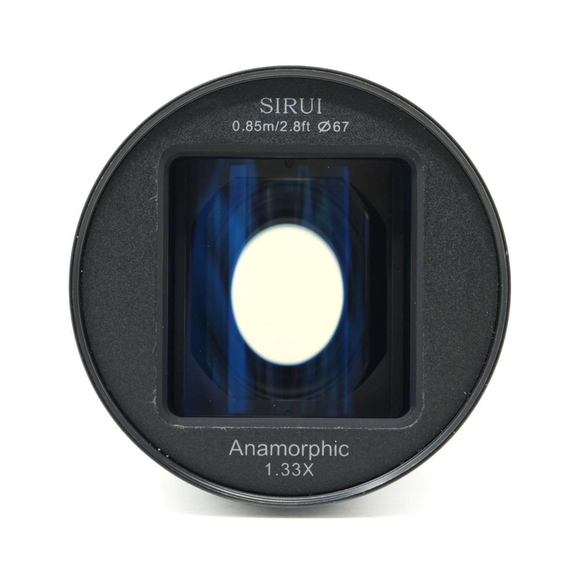 SIRUI anamorphic lens on a white background