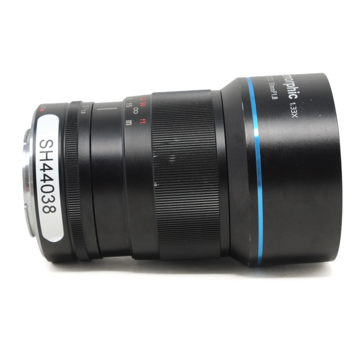 Camera lens with model number SH44038 on a white background