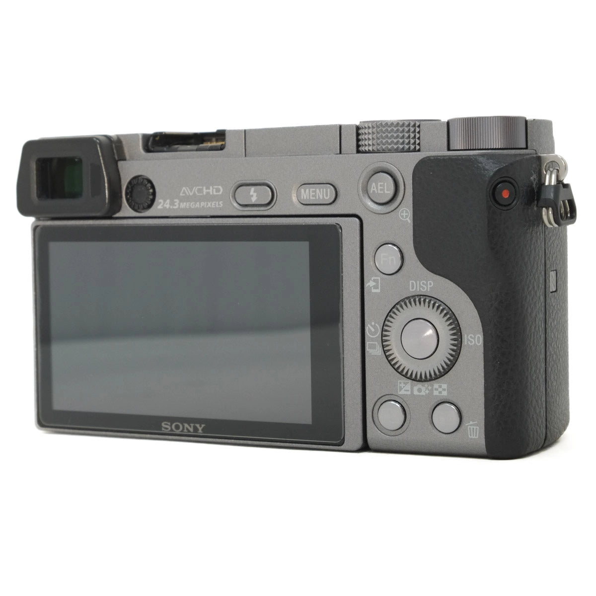 Sony camera back on a white background