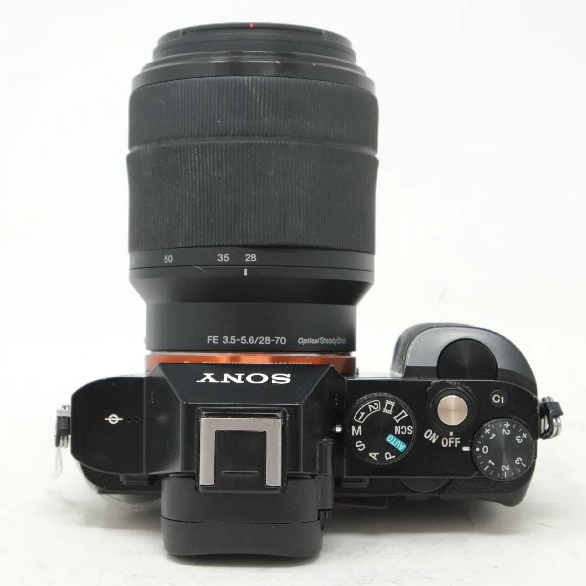 Used Sony A7 Camera + 28-70mm f/3.5-5.6 Lens - top angle 