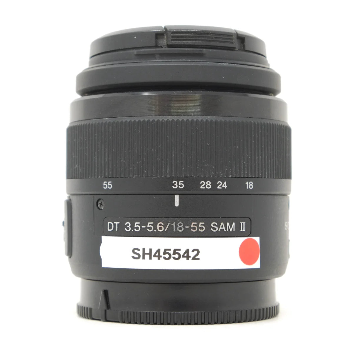 Used Sony DT 18-55mm F3.5-5.6 SAM II Lens in Sony A Mount - front angle 