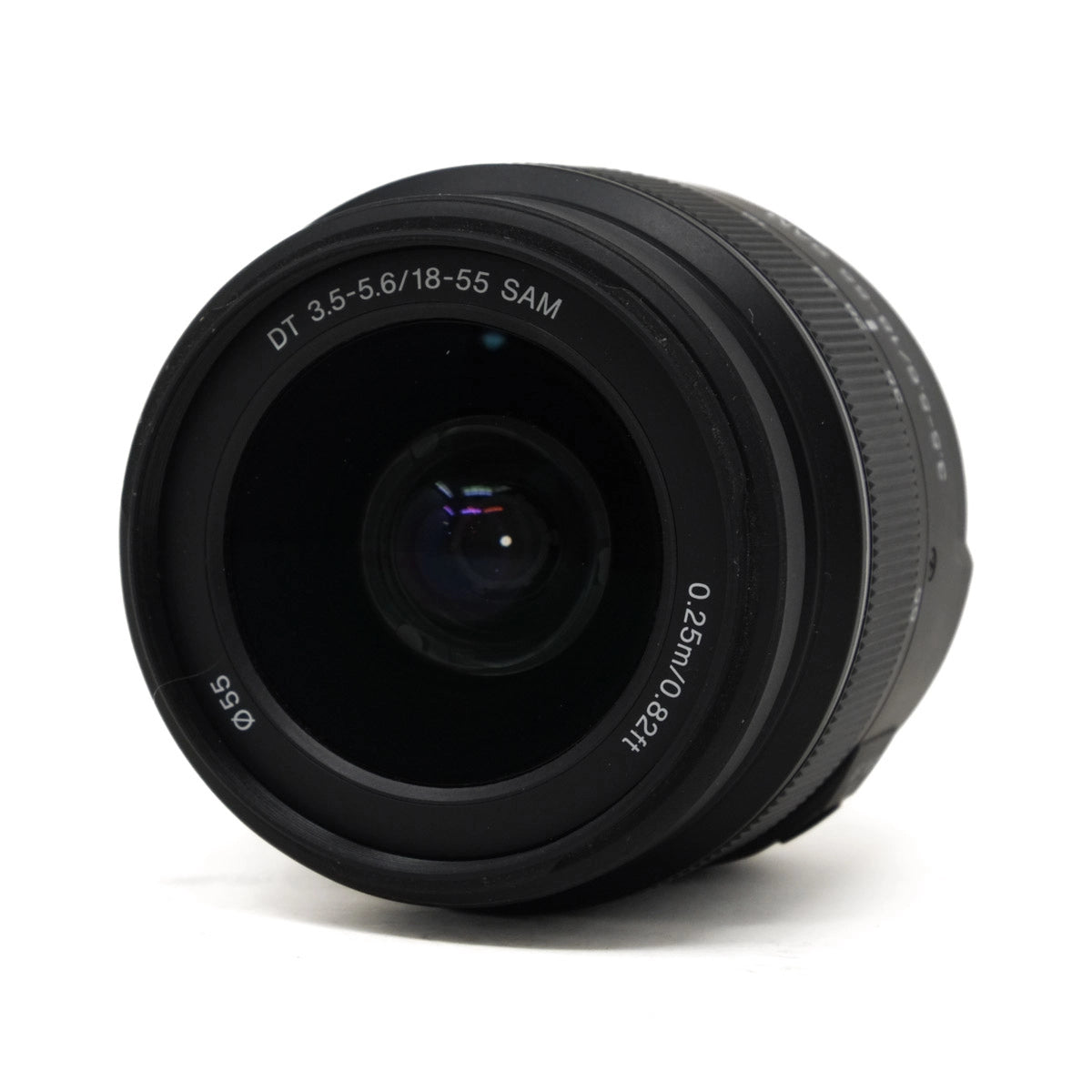 Used Sony DT 18-55mm F3.5/5.6 SAM lens for Sony A-mount - Top angle 