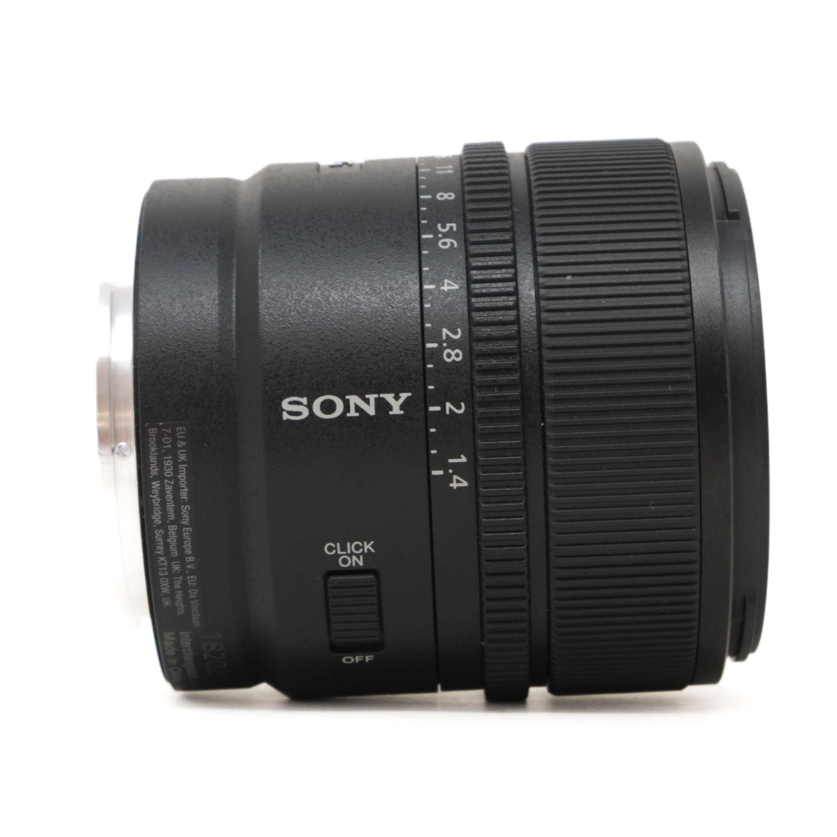 Sony camera lens on a white background