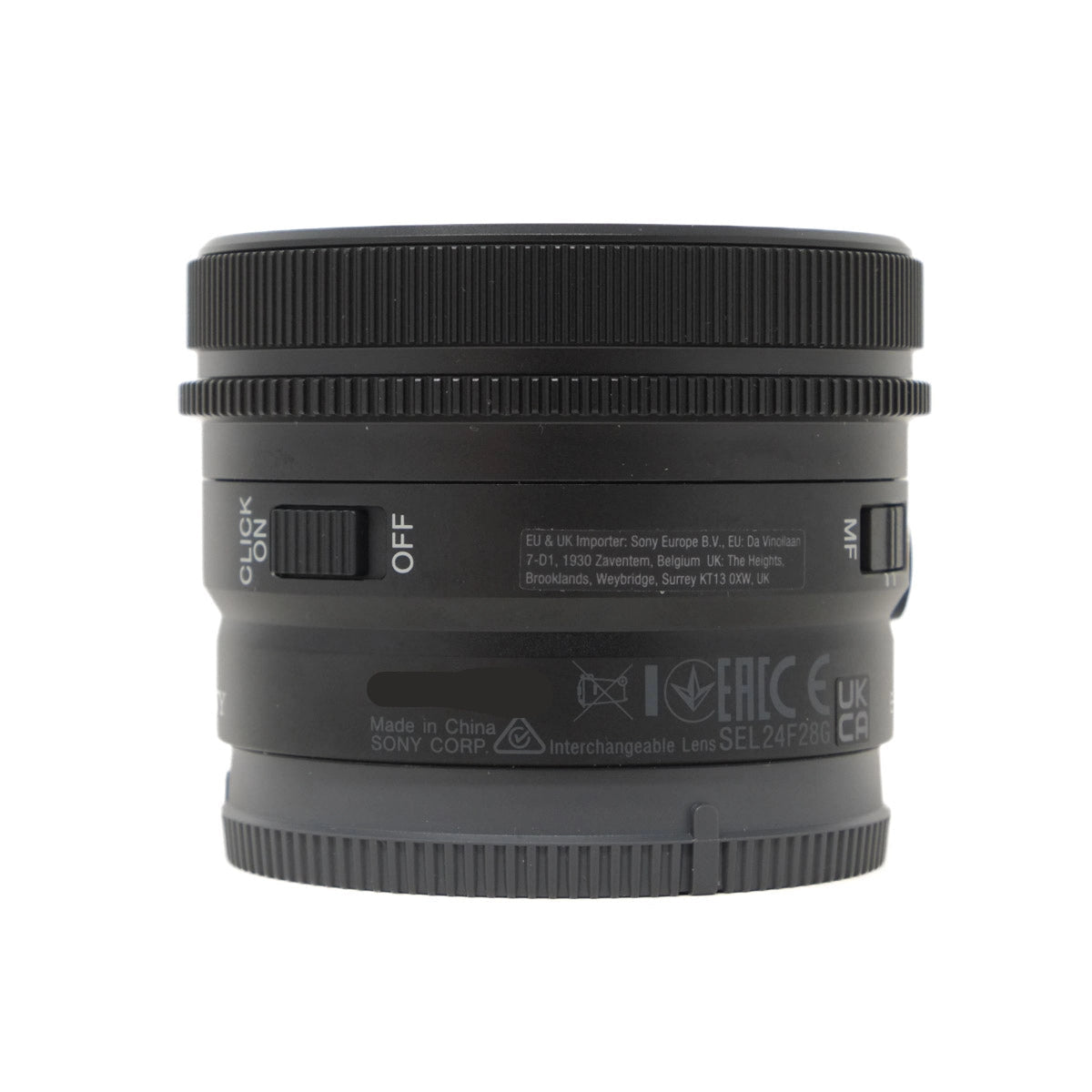 Used Sony FE 24mm F2.8G Lens - side angle 