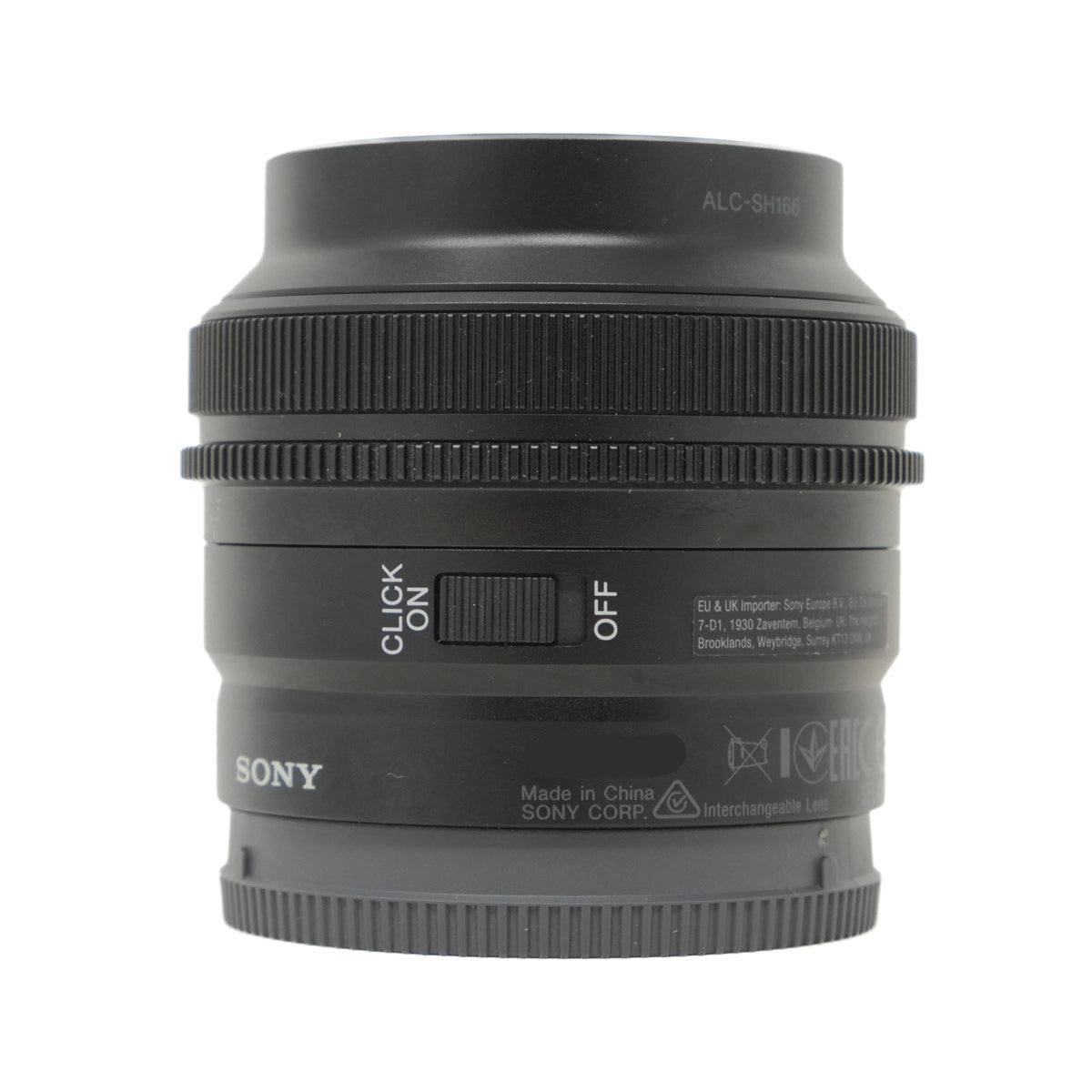 Used Sony FE 40mm F2.5G lens - side angle 