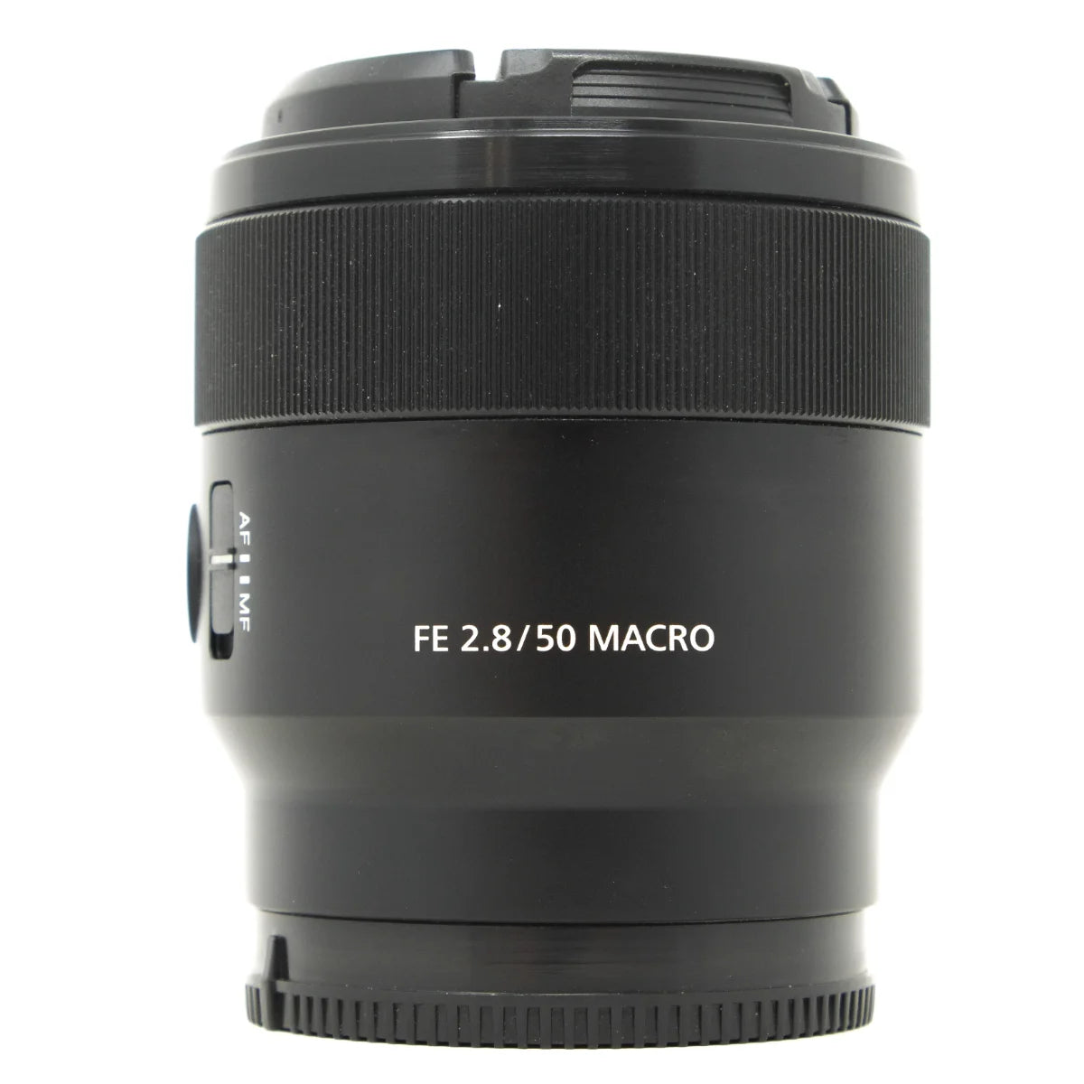 Used Sony FE 50mm F2.8 Macro Lens in E Mount - front angle 