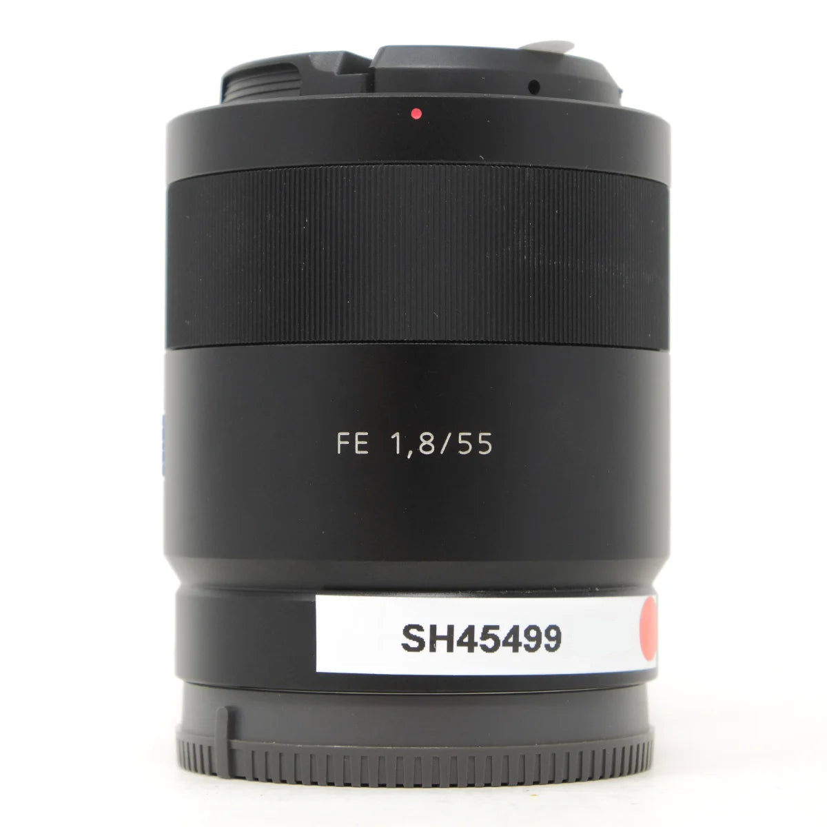 Used Sony FE 55mm f1.8 prime lens - front angle 