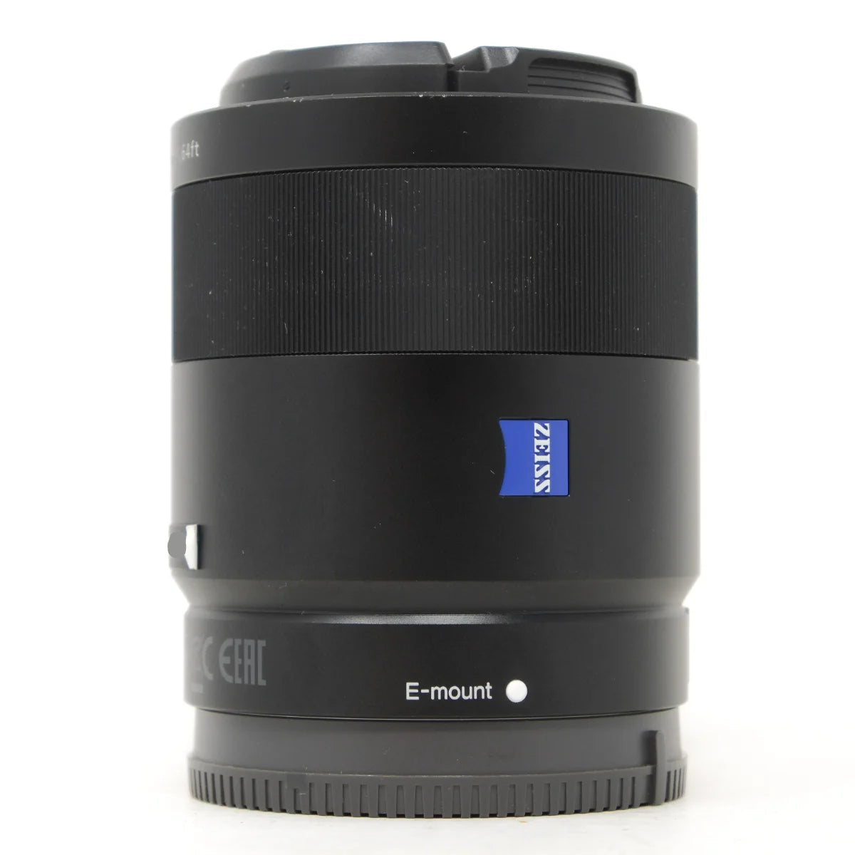 Used Sony FE 55mm f1.8 prime lens - side angle 