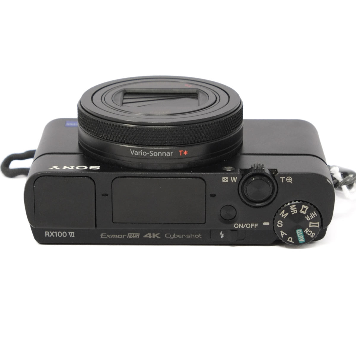 Black Sony camera on a white background