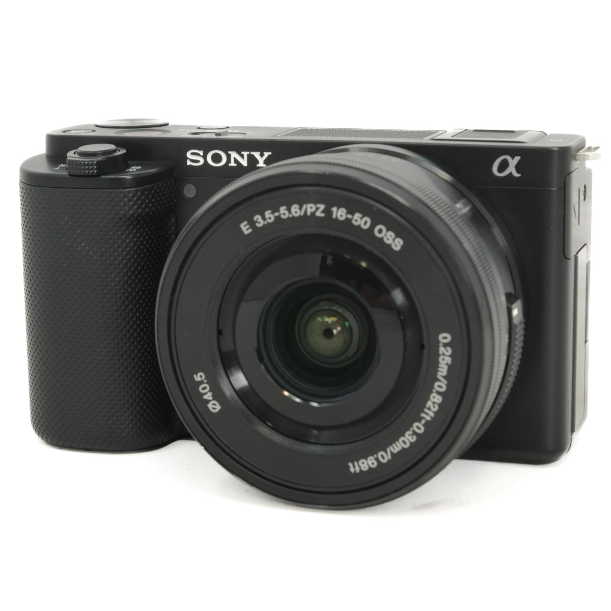 Sony camera with lens on a white background