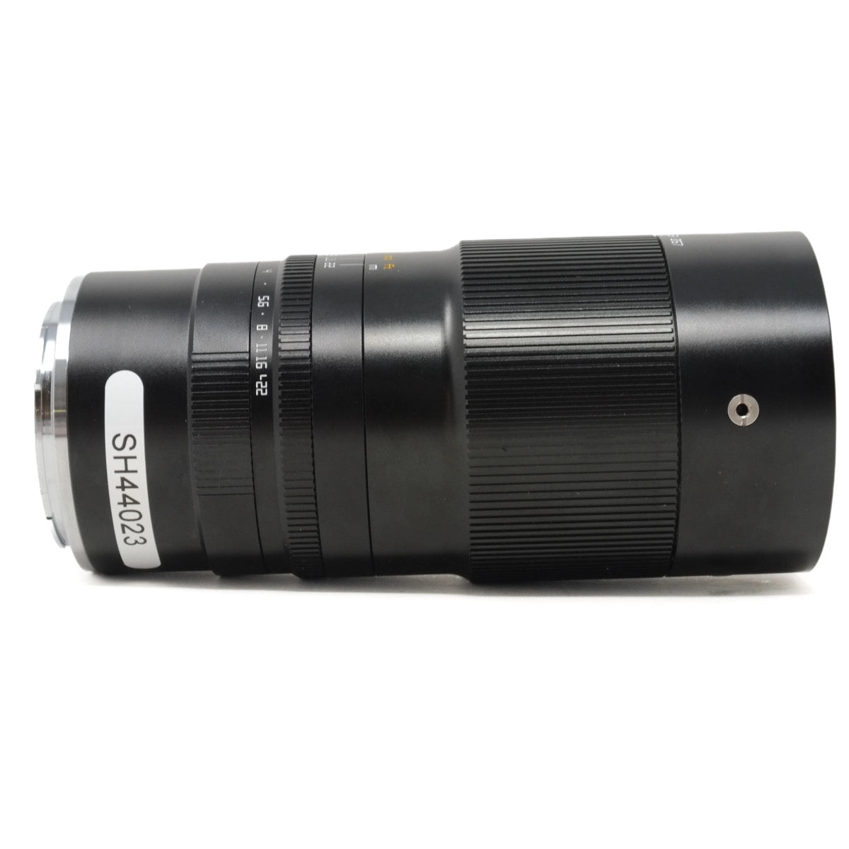 Camera lens with model number SH44023 on a white background