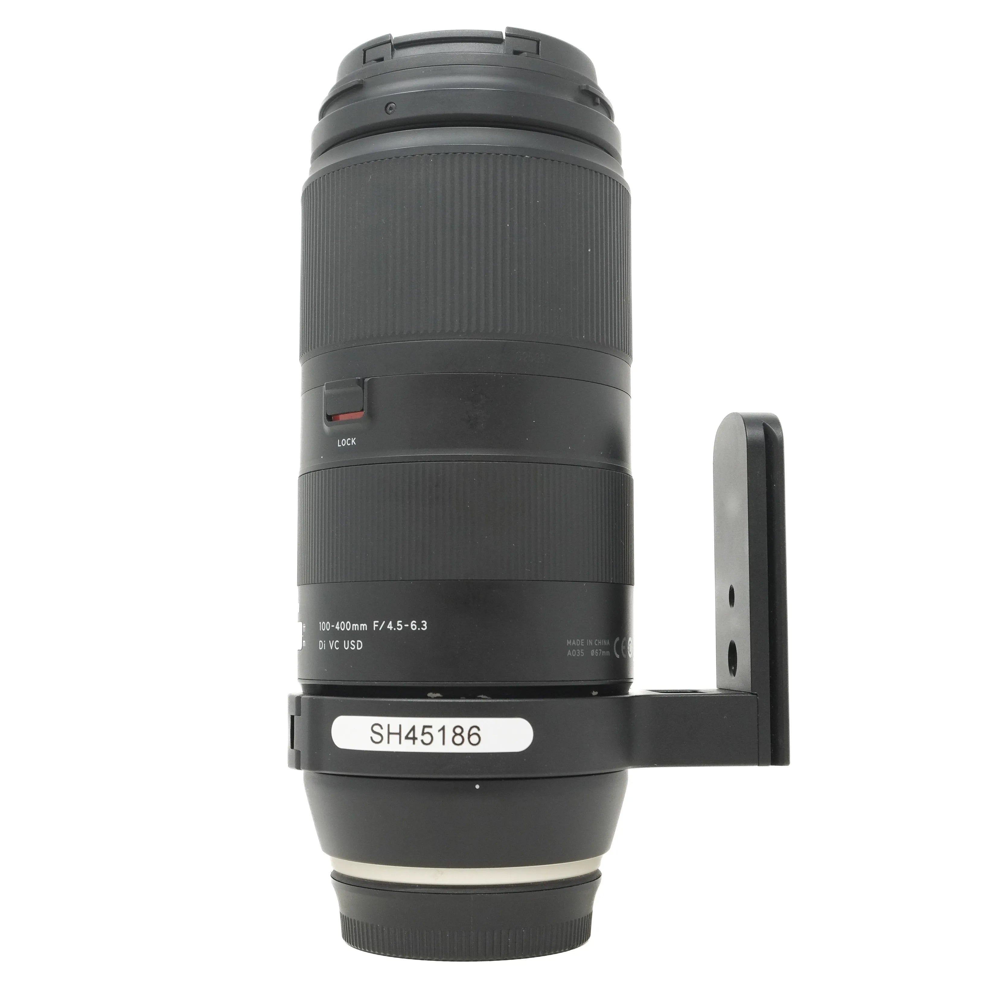 Used Tamron 100-400mm F4.5-6.3 DI VC WD Canon EF Mount - side angle 