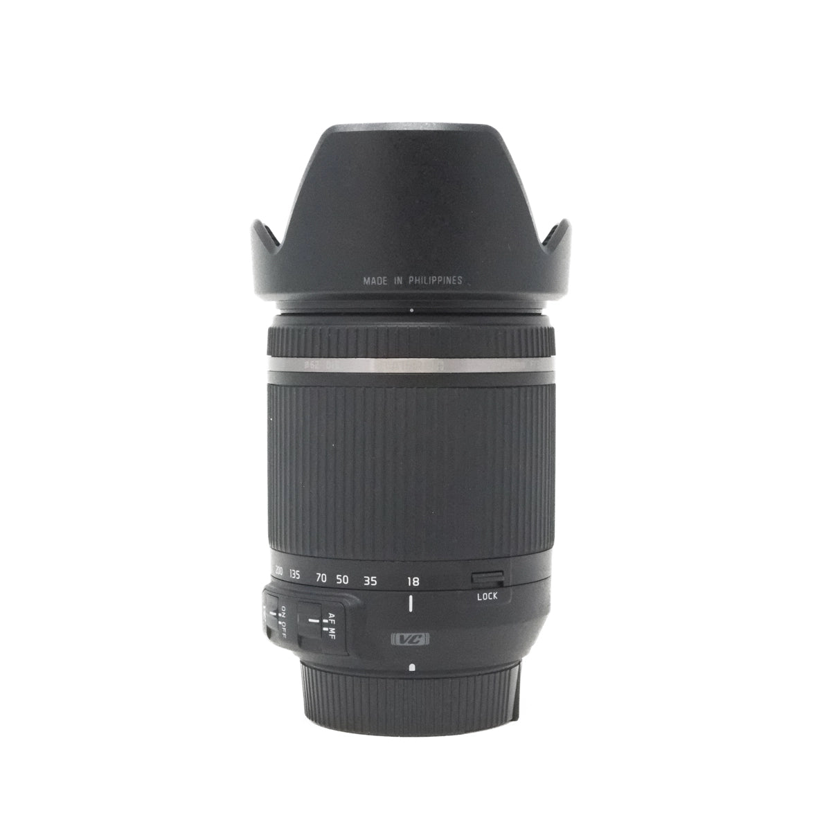 Used Tamron 18-200mm f3.5-6.3 VC DiII lens for Nikon top angle