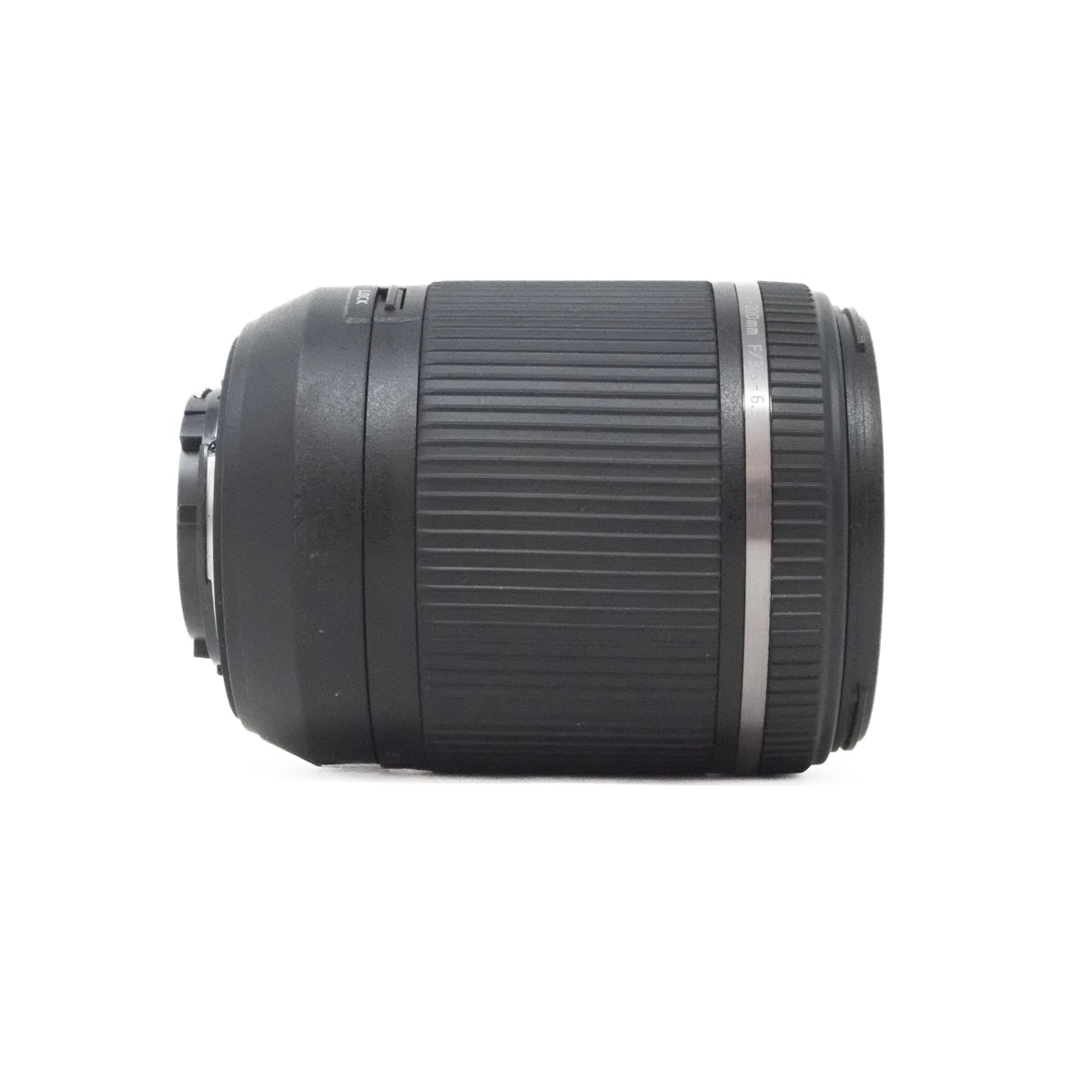 Used Tamron 18-200mm f3.5-6.3 VC DiII lens for Nikon side angle