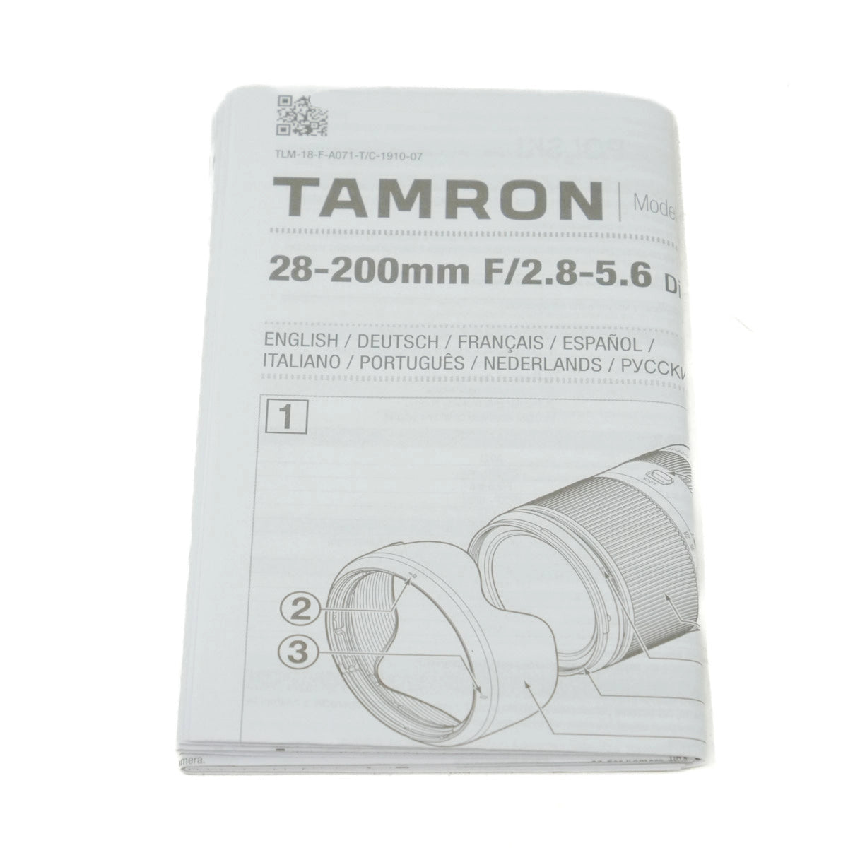 Used Tamron 28-200mm F2.8-5.6 Di III RXD lens in Sony E Mount - instructions 