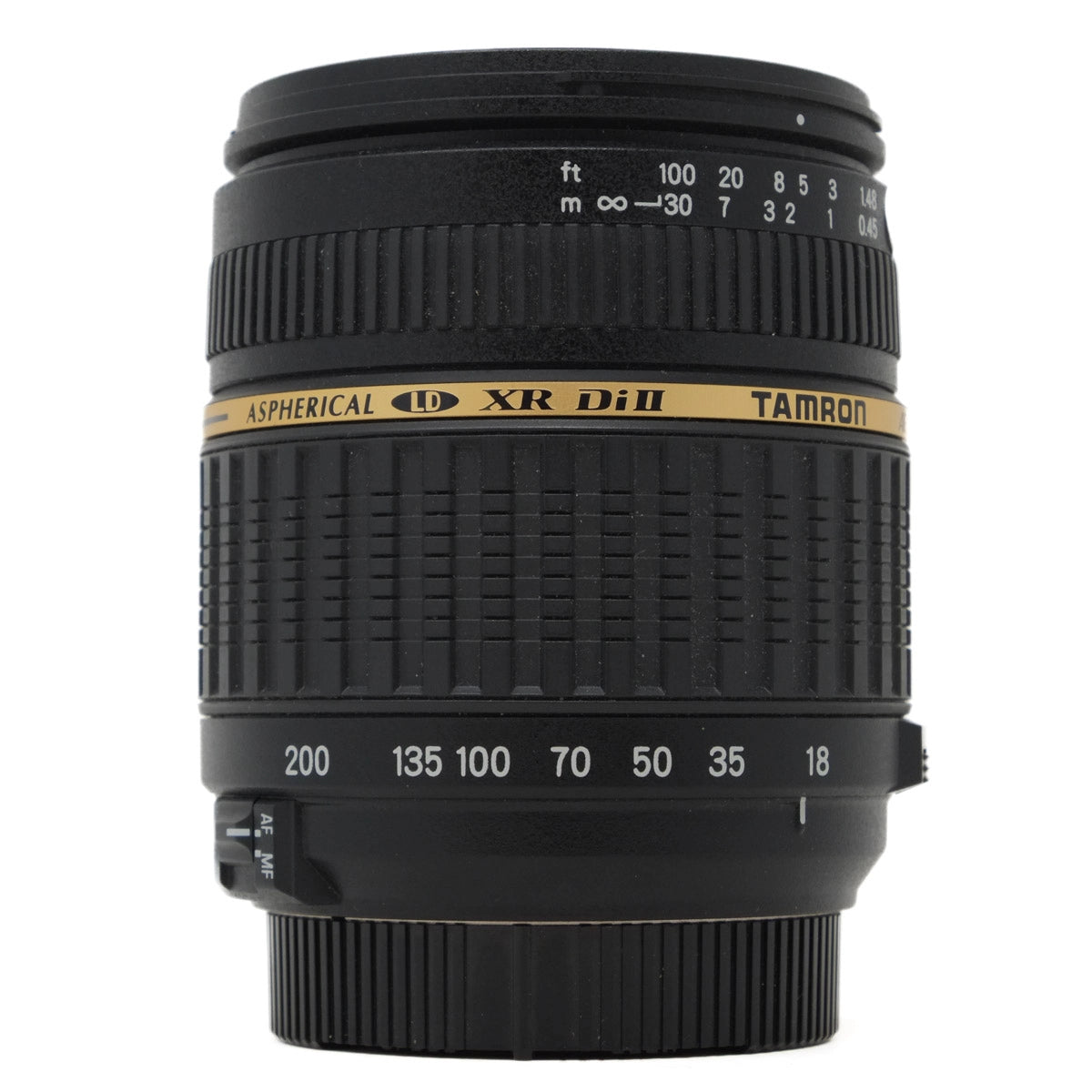 Camera lens with Tamron branding on a white background