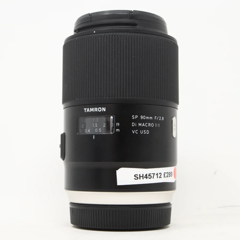 Used Tamron SP 90mm F2.8 Di Macro  VC USD Lens in Canon EF Fitting (Hood SH45712)