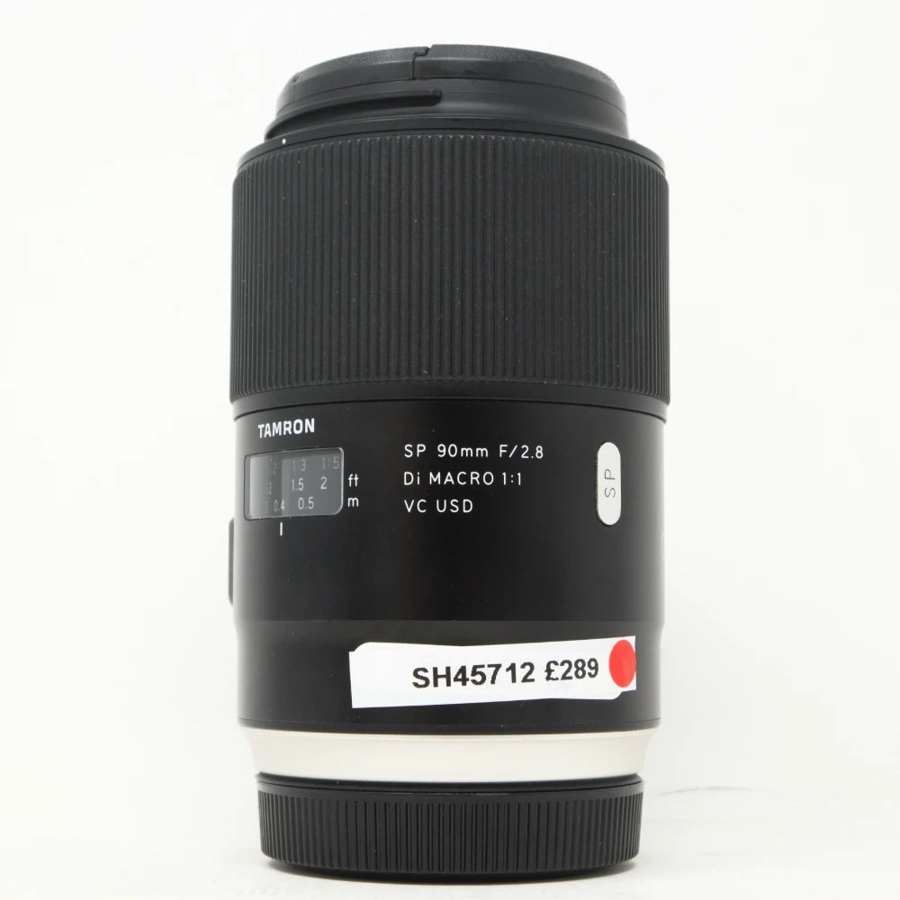 Used Tamron SP 90mm F2.8 Di Macro  VC USD Lens in Canon EF Fitting (Hood SH45712)