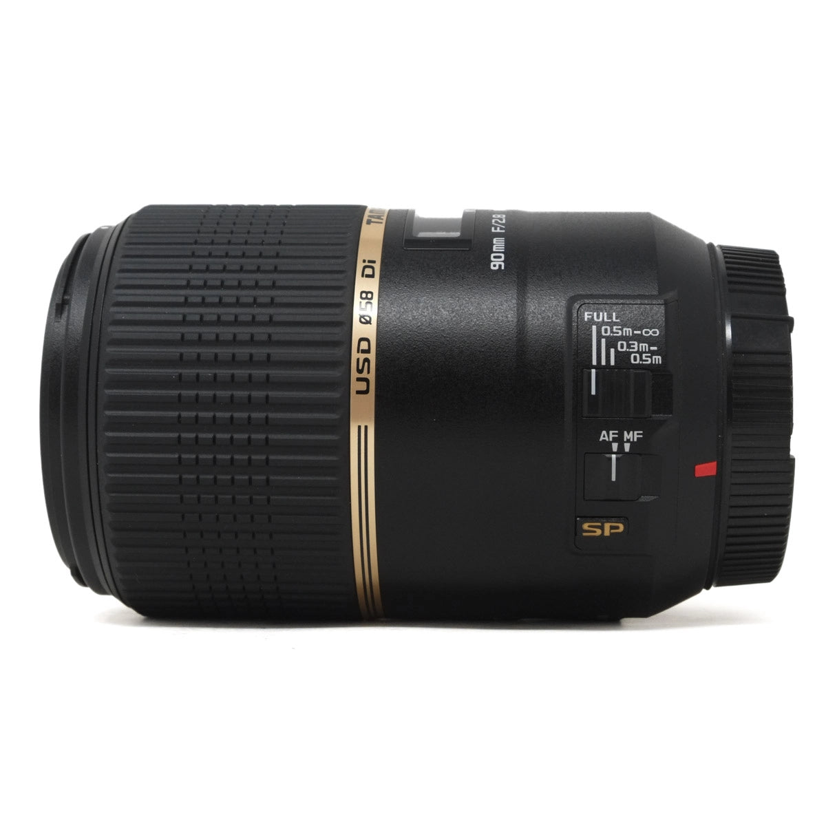 Used Tamron SP 90mm F2.8 Macro DI Lens for Sony A mount - Side angle 