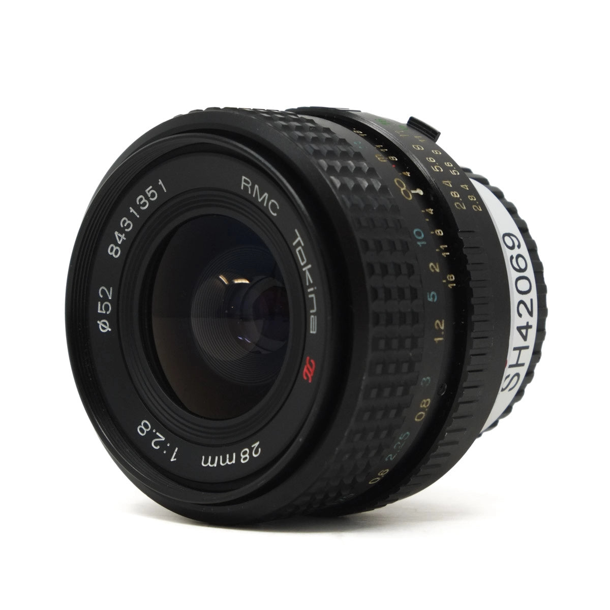 Used Tokina 28mm F2.8 Lens - Minolta Fit - Top angle 