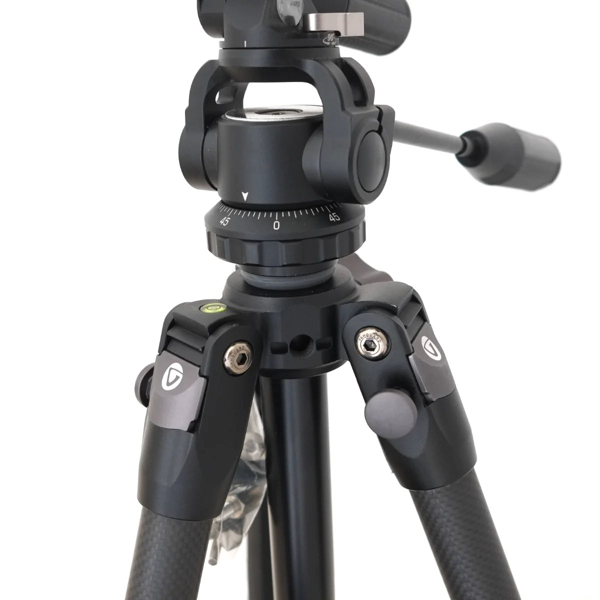Used Vanguard Veo 3 263 CPS tripod + 3Way Head - side angle 