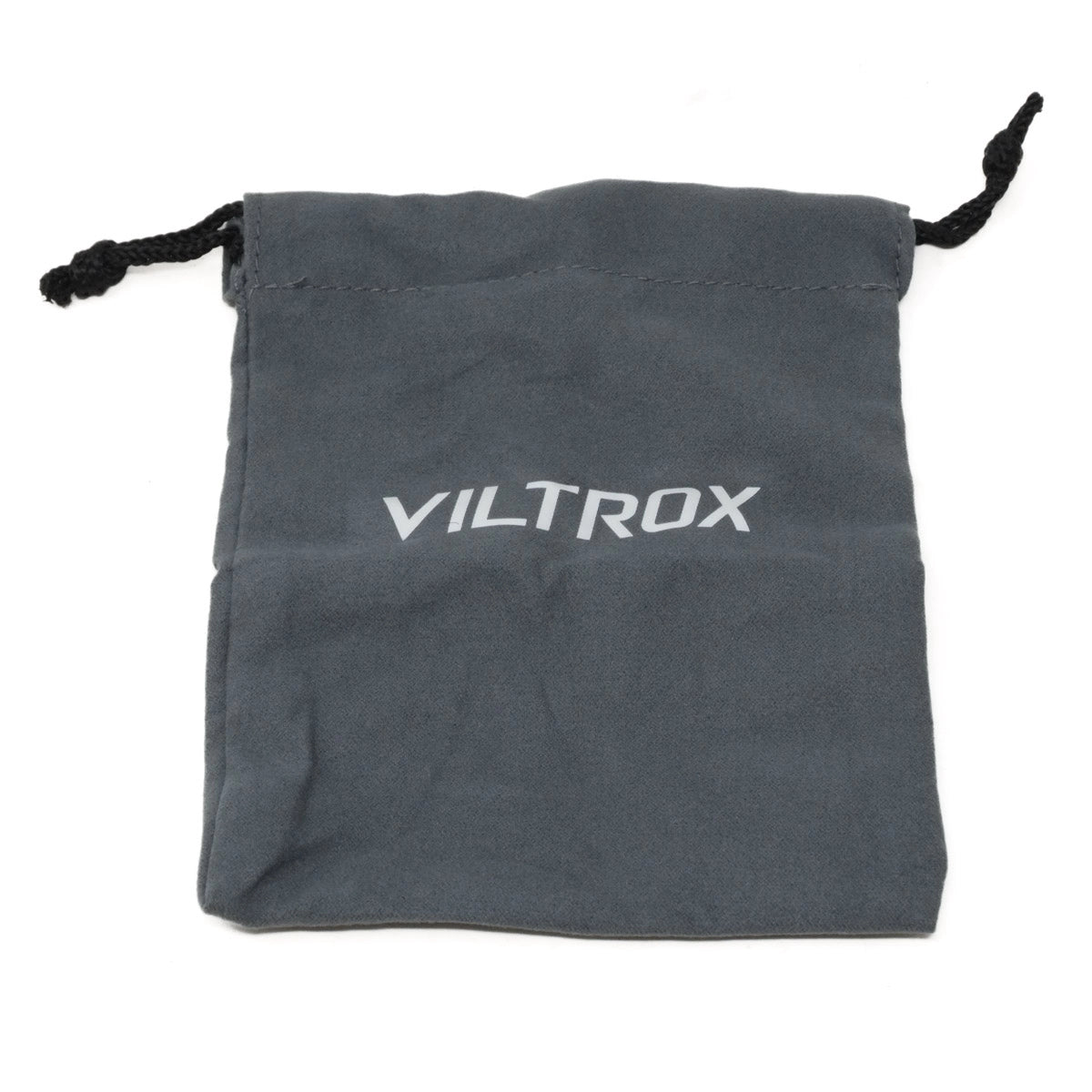 Gray drawstring pouch with 'Viltrox' branding on a white background