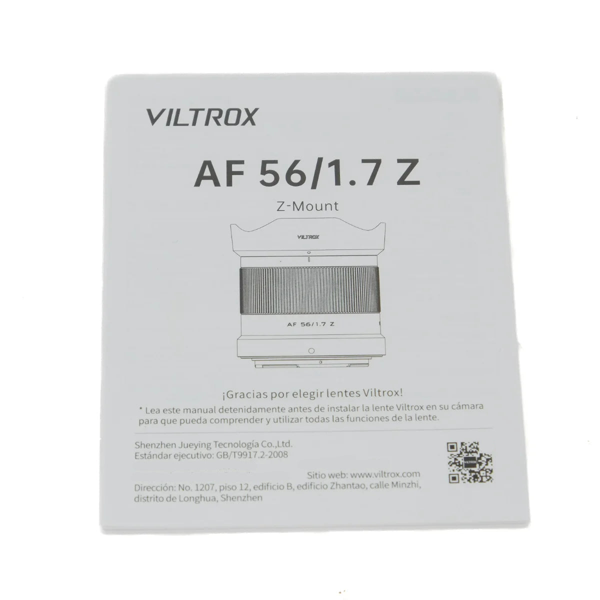 Used Viltrox AF 56mm f1.7 DX Lens for Nikon Z - instructions 