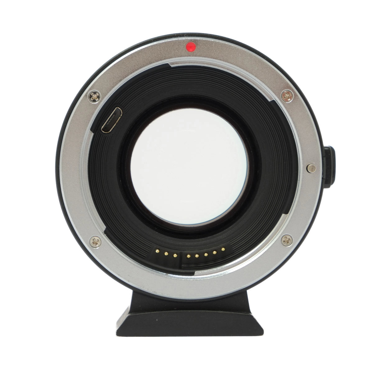 Camera lens adapter on a white background