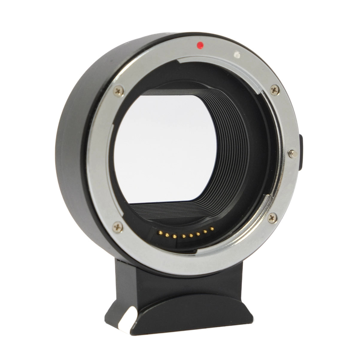 Camera lens adapter on a white background