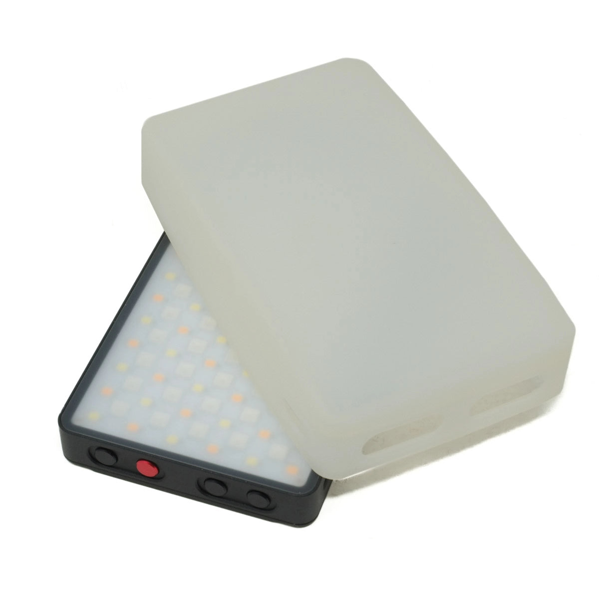 Used Weeylite LED Light panel RB9 with tripod and charger - front angle with diffuser 