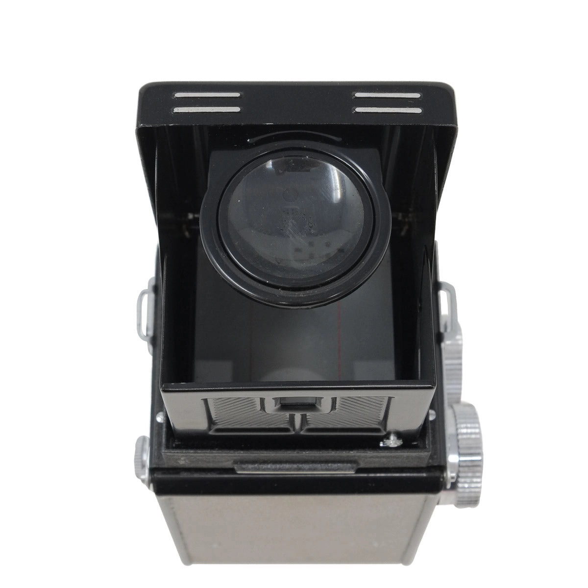 Used Yashica D TLR film camera in Grey with Case - top angle 
