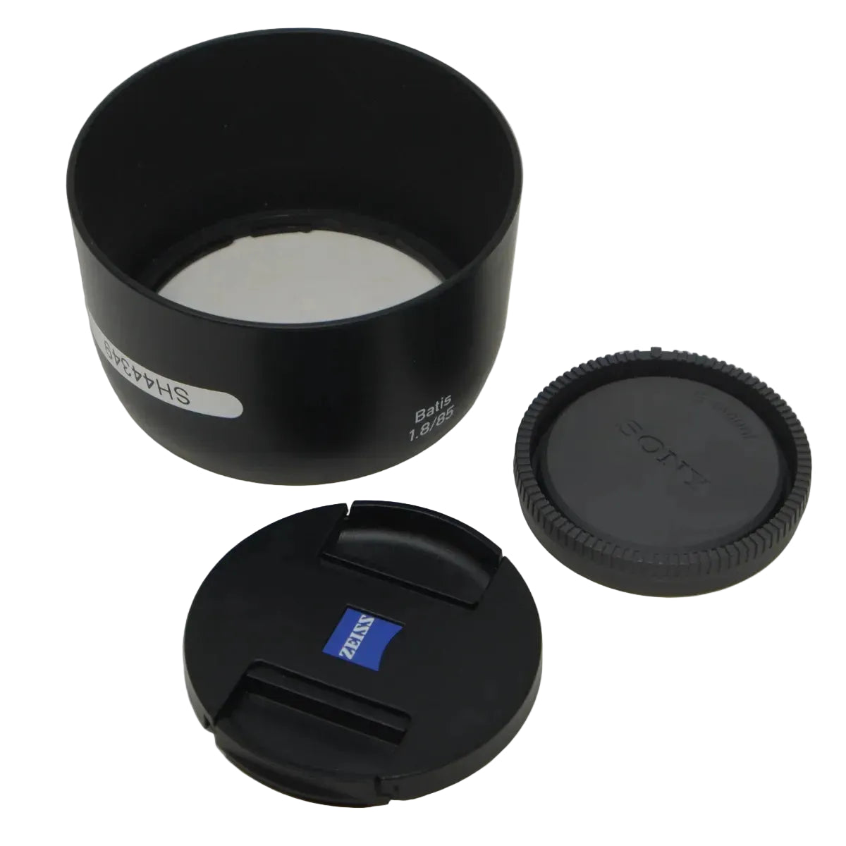 Used Zeiss Batis Sonnar 85mm F1.8 T* lens in Sony E Mount - lens hood and caps 