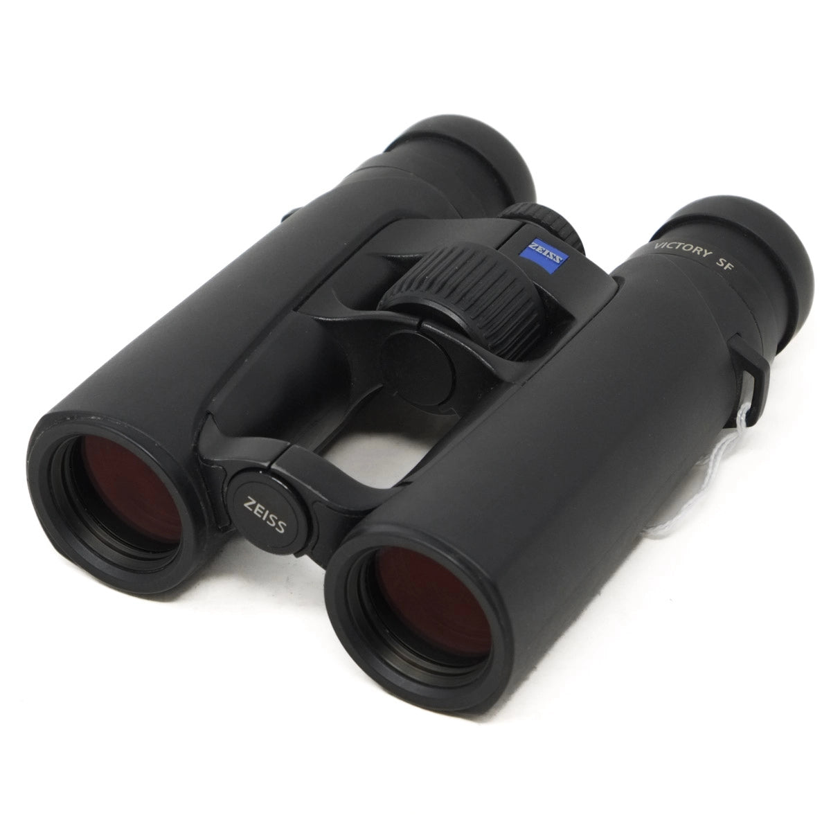 Black binoculars with Zeiss branding on a white background