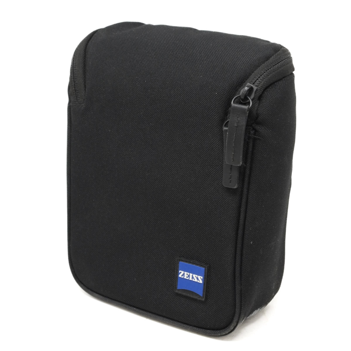 Black rectangular pouch with a Zeiss logo on a white background